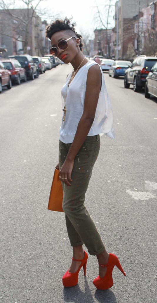 Ms Rexti wearing Khaki