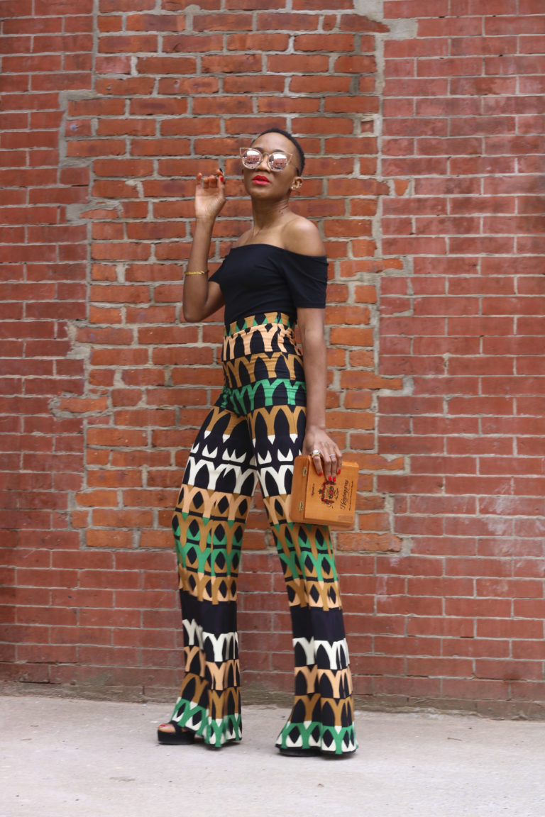 Ms Rexti wearing Super Long Print Pants