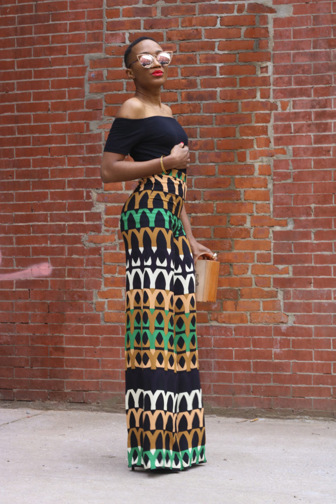 Ms Rexti wearing Super Long Print Pants