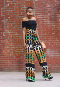 Ms Rexti wearing Super Long Print Pants